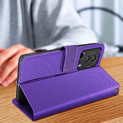 Avizar Étui pour Xiaomi 13 Lite porte-cartes effet croisillons avec dragonne Violet pas cher