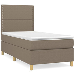 vidaXL Sommier à lattes de lit avec matelas Taupe 80x200 cm Tissu