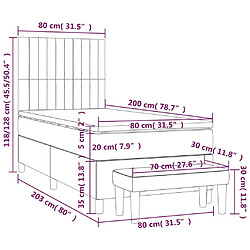 Acheter Maison Chic Lit adulte- Lit + matelas,Sommier à lattes de lit et matelas Rose 80x200 cm Velours -GKD29956