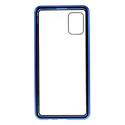 Bumper en métal cadre d'adsorption magnétique double face bleu pour votre Samsung Galaxy A51 SM-A515