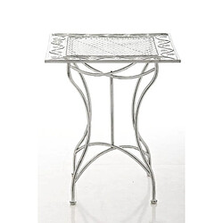 Decoshop26 Table de jardin terrasse balcon design rustique en fer forgé blanc vieilli 10_0003813