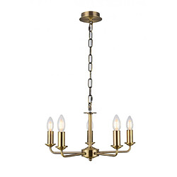 Luminaire Center Suspension Banyan Laiton antique 5 ampoules 34cm