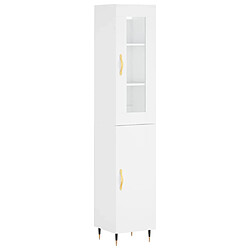 vidaXL Buffet haut Blanc 34,5x34x180 cm Bois d'ingénierie