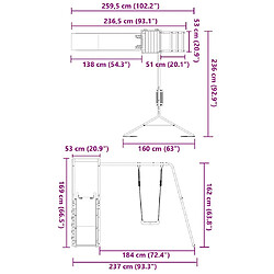 vidaXL Aire de jeux d'extérieur bois de pin imprégné pas cher