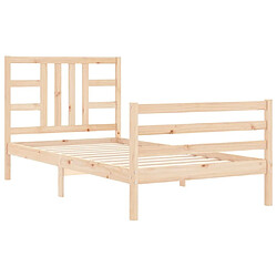 Maison Chic Lit adulte - Cadre de lit et tête de lit,Structure du lit Contemporain pour chambre 100x200 cm bois massif -MN48601 pas cher