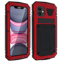 Avizar Coque iPhone 11 Aluminium Silicone Support Vidéo Tank Series Rouge