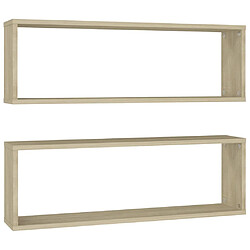 vidaXL Étagères cube murales 2 pcs chêne sonoma bois d'ingénierie