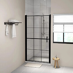 vidaXL Porte de douche verre trempé 100x178 cm noir