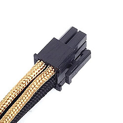 SilverStone SST-PP07-IDE6BG - 25cm 6pin vers PCI-E 6pin Cable d'extension manchonné, noir or pas cher