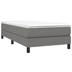 Avis Maison Chic Lit Adulte - Lit simple Lit à sommier tapissier avec matelas moelleux - Meuble de Chambre - Gris foncé 100x200cm Tissu -MN55230