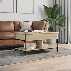 Avis ComfortXL Table Basse Chêne Sonoma 100x50x50cm Bois D'ingénierie Et Métal