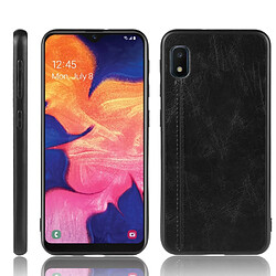 Wewoo Coque Pour Galaxy A10e antichoc couture peau de vache motif PC + PU + TPU noir