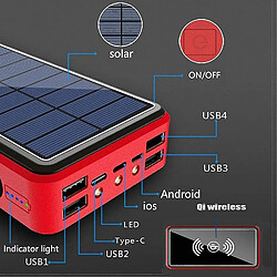 Universal Chargeur solaire 50000mAh Banque d'énergie solaire sans fil Banque de sauvegarde externe Banque d'alimentation solaire portable pas cher