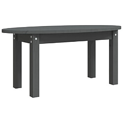 vidaXL Table basse Gris 80x40x35 cm Bois massif de pin