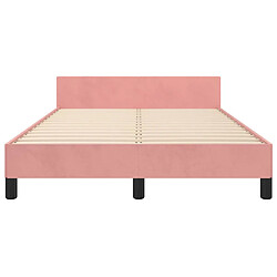 Acheter vidaXL Cadre de lit et tête de lit sans matelas rose 120x200cm velours