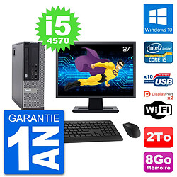 PC Dell 9020 SFF Ecran 27" Intel i5-4570 RAM 8Go Disque 2To Windows 10 Wifi - Occasion