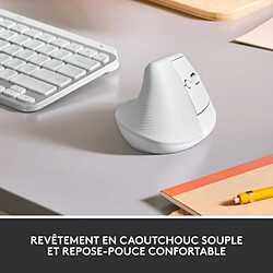 Souris Sans Fil Logitech Lift Ergonomique Verticale, Bluetooth ou récepteur USB Logi Bolt, Silencieuse - Blanc cassé