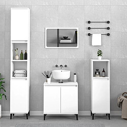 Maison Chic Ensemble de 3 meubles salle de bain blanc bois d'ingénierie -MN57997