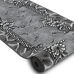 RUGSX TAPIS DE COULOIR BCF MORAD Trio fleurs, feuilles gris 70 cm 70x300 cm