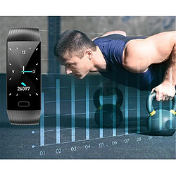 Avis YP Select 1.14 pouces Écran couleur Pression artérielle Moniteur de fréquence cardiaque Sport Bluetooth Smart Wristband Watch-NOIR