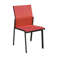 Proloisirs Chaise de jardin empilable Delia graphite et rouge.