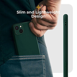 Moozy Minimalist Series Coque en silicone pour iPhone 13, vert nuit – Finition mate légère, coque de protection fine et souple en TPU avec surface mate