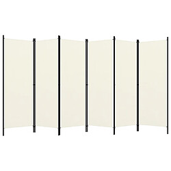 Maison Chic Paravent/Cloison de séparation 6 panneaux Blanc crème 300x180 cm -MN86547