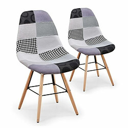 Paris Prix Lot de 2 Chaises Design Floraz 82cm Gris