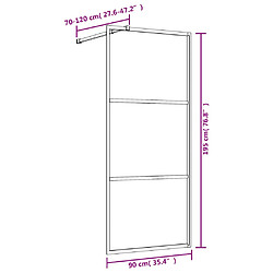 vidaXL Paroi de douche avec verre ESG transparent doré 90x195 cm pas cher