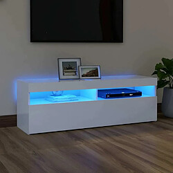 Maison Chic Meubles TV avec lumières LED - Banc TV pour salon blanc 120x35x40 cm -MN96832