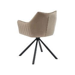 Lot de 6 chaises avec accoudoirs en velours et métal - Beige - IZIALI de Pascal MORABITO pas cher