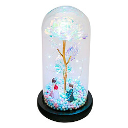 Galaxy Rose Flowers Forever Rose Lumière LED Colorée Dans Un Style De Dôme En Verre1 pas cher