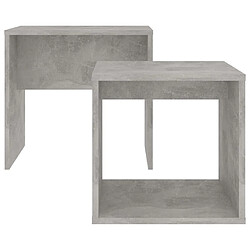 Avis vidaXL Ensemble de table basse Gris béton 48x30x45 cm Bois ingénierie