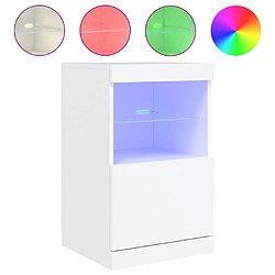 Maison Chic Commode Buffet - Meuble de rangement avec lumières LED blanc 41x37x67 cm -GKD10256