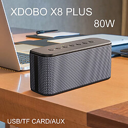 Universal X8 plus haut-parleur extérieur subwoofer bluetooth sans fil son portable hifi box 80w avec DJ Best audio grand haut-parleur(Le noir) 