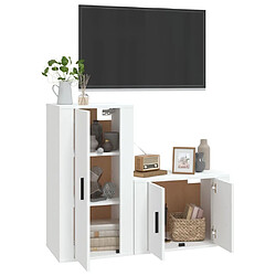 Avis Maison Chic Ensemble de meubles TV 2 pcs pour salon - Blanc Bois d'ingénierie -MN53976