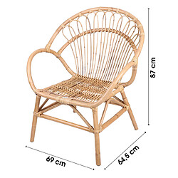 Avis FAUTEUIL EN ROTIN FAUTEUIL INDIE CHAISE EN ROTIN 69X65XH87CM FAUTEUIL ROTIN+Sunnydays