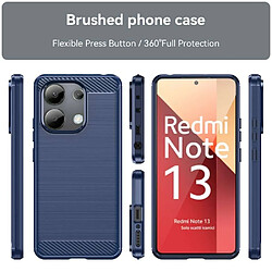 Htdmobiles Coque pour Xiaomi Redmi Note 13 4G - housse etui silicone gel carbone + verre trempe - BLEU FONCE