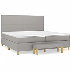 vidaXL Sommier à lattes de lit avec matelas Gris clair 200x200cm Tissu