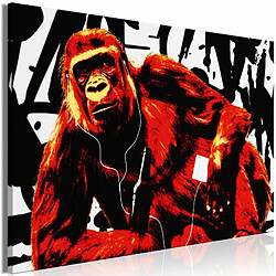 Paris Prix Tableau Imprimé Pop Art Monkey Narrow Red 60 x 90 cm