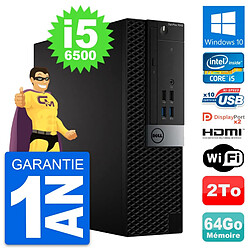 PC Dell OptiPlex 7040 SFF Core i5-6500 RAM 64Go Disque 2To HDMI Windows 10 Wifi - Occasion