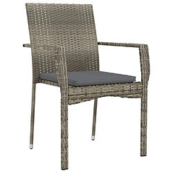 Avis Maison Chic Lot de 2 Chaises de jardin,Fauteuil d'extérieur avec coussins Résine tressée Gris -MN20615