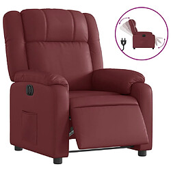 vidaXL Fauteuil inclinable électrique Rouge bordeaux Similicuir