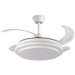 Ventilateur de plafond SELENE blanc, 4 pales escamotables, 72W LED 3000|4000|6000K, H35xP.108/50cm