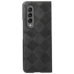 Coque en TPU + PU texture la grille noir pour votre Samsung Galaxy Z Fold3 5G