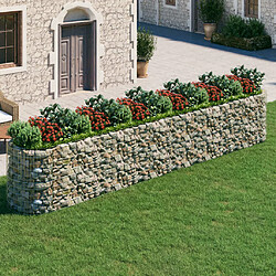 Maison Chic Jardinière,Lit surélevé - Bac à fleurs - pot de fleur à gabion Fer galvanisé 600x100x100 cm -GKD73713