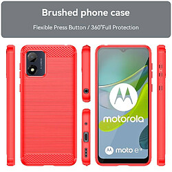 Htdmobiles Coque pour Motorola Moto E13 - housse etui silicone gel carbone + verre trempe - ROUGE