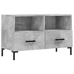 vidaXL Meuble TV Gris béton 80x36x50 cm Bois d'ingénierie