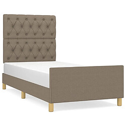 Maison Chic Lit adulte - Cadre Structure de lit avec tête de lit Contemporain Taupe 80x200 cm Tissu -MN74012