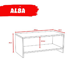 Acheter Le Quai Des Affaires Table basse ALBA 100x50cm / Décor Chêne sablé